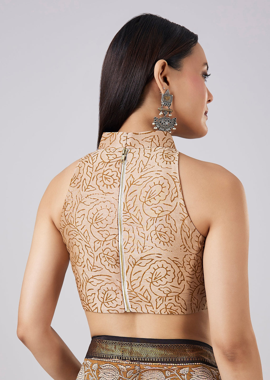 Black Hand Painted Saree with Blouse