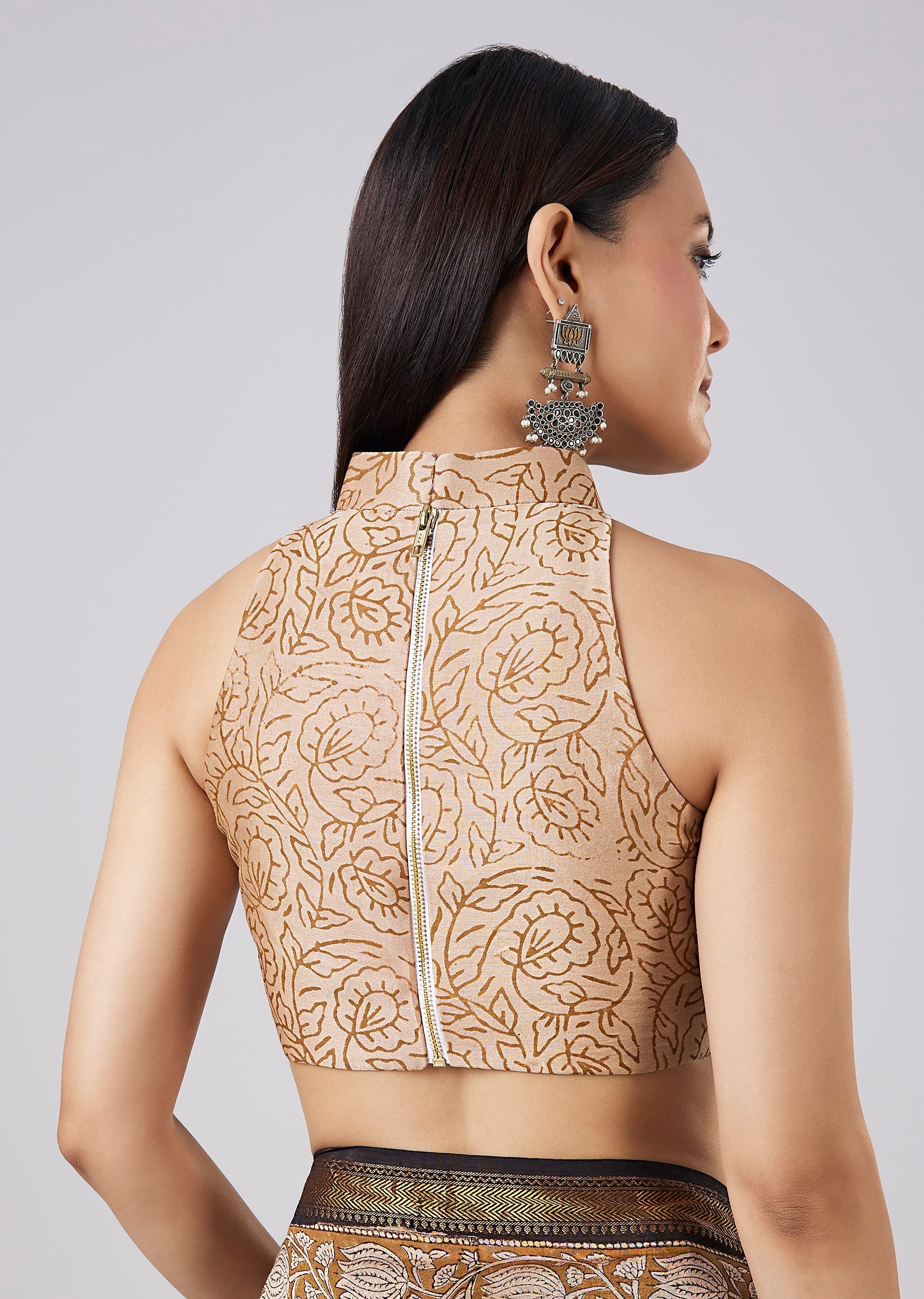 Black Hand Painted Saree with Blouse