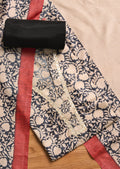 Black Printed Unstitched Suit Set