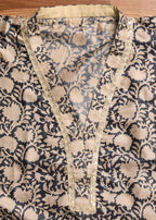 Black Printed Unstitched Suit Set
