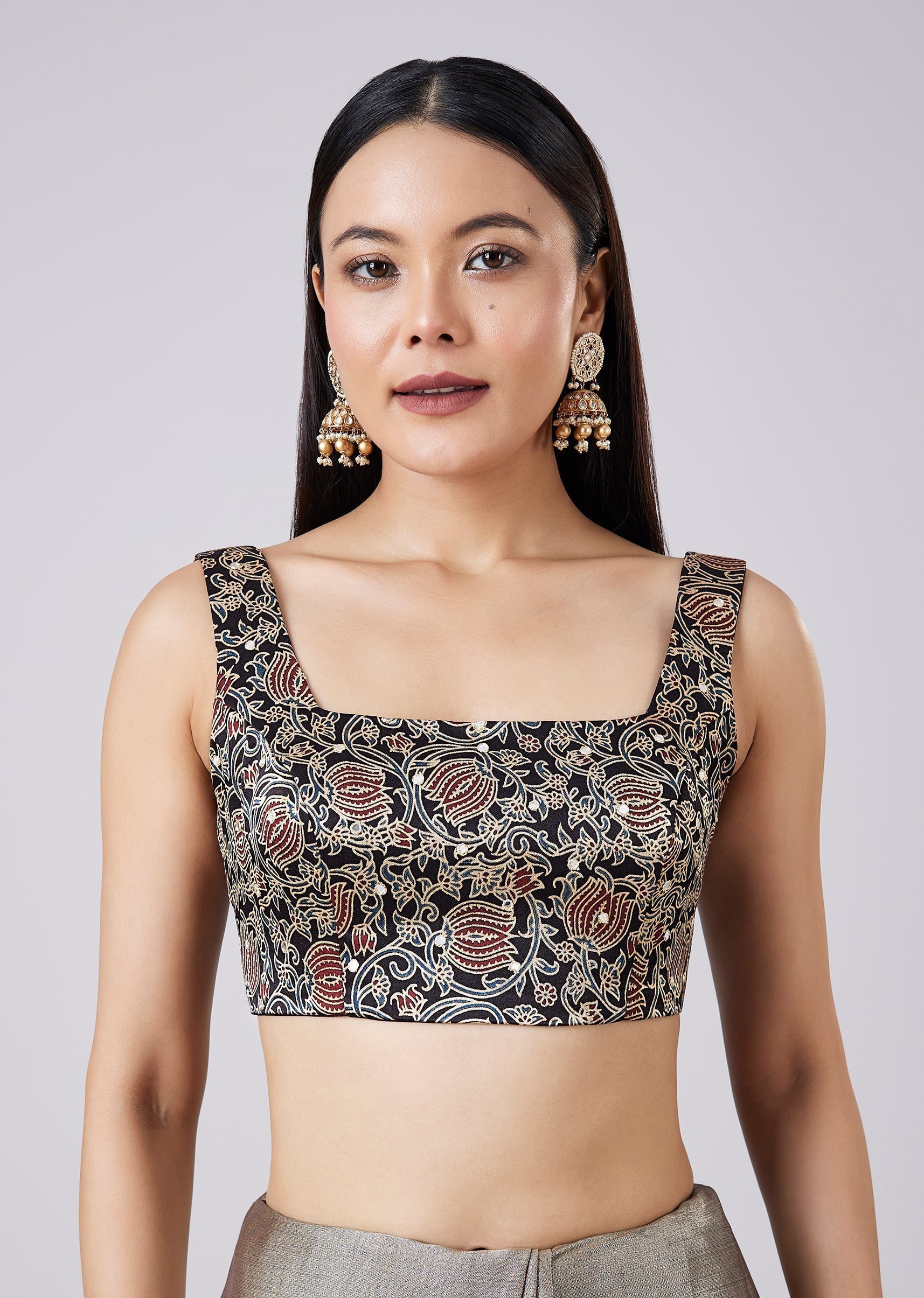 Black Saree with Contrast Border and Blouse