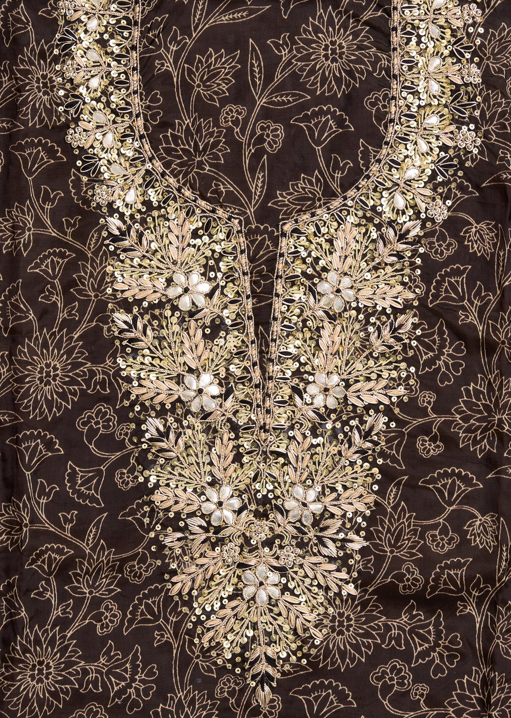 Black Tissue Printed Unstitched Suit Set