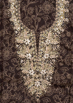 Black Tissue Printed Unstitched Suit Set