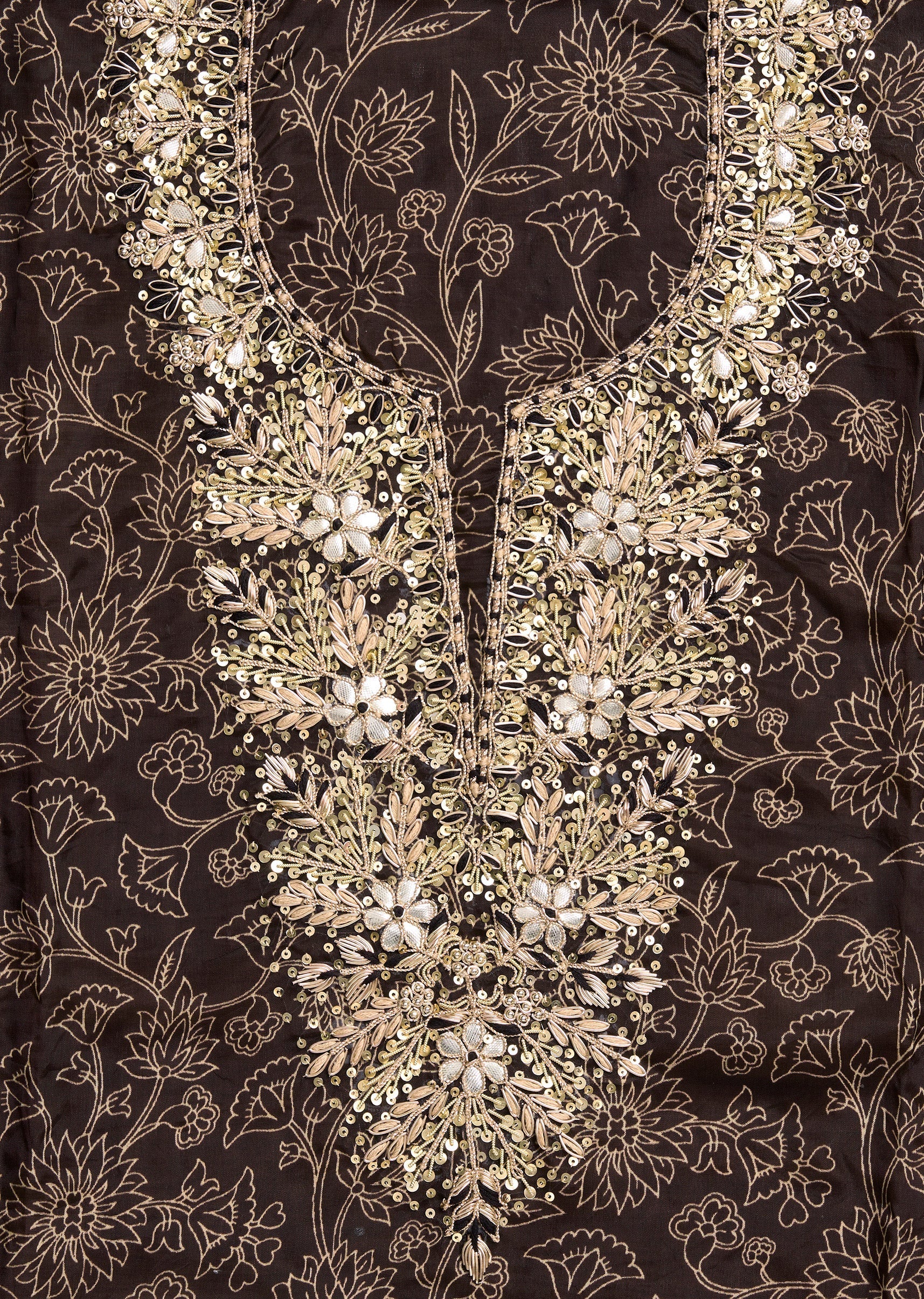 Black Tissue Printed Unstitched Suit Set