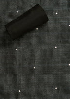 Black Tussar Printed Unstitched Suit With Dupatta and Bottom Fabric