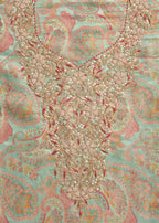 Blue Crepe Premium Unstitched Suit With Dupatta