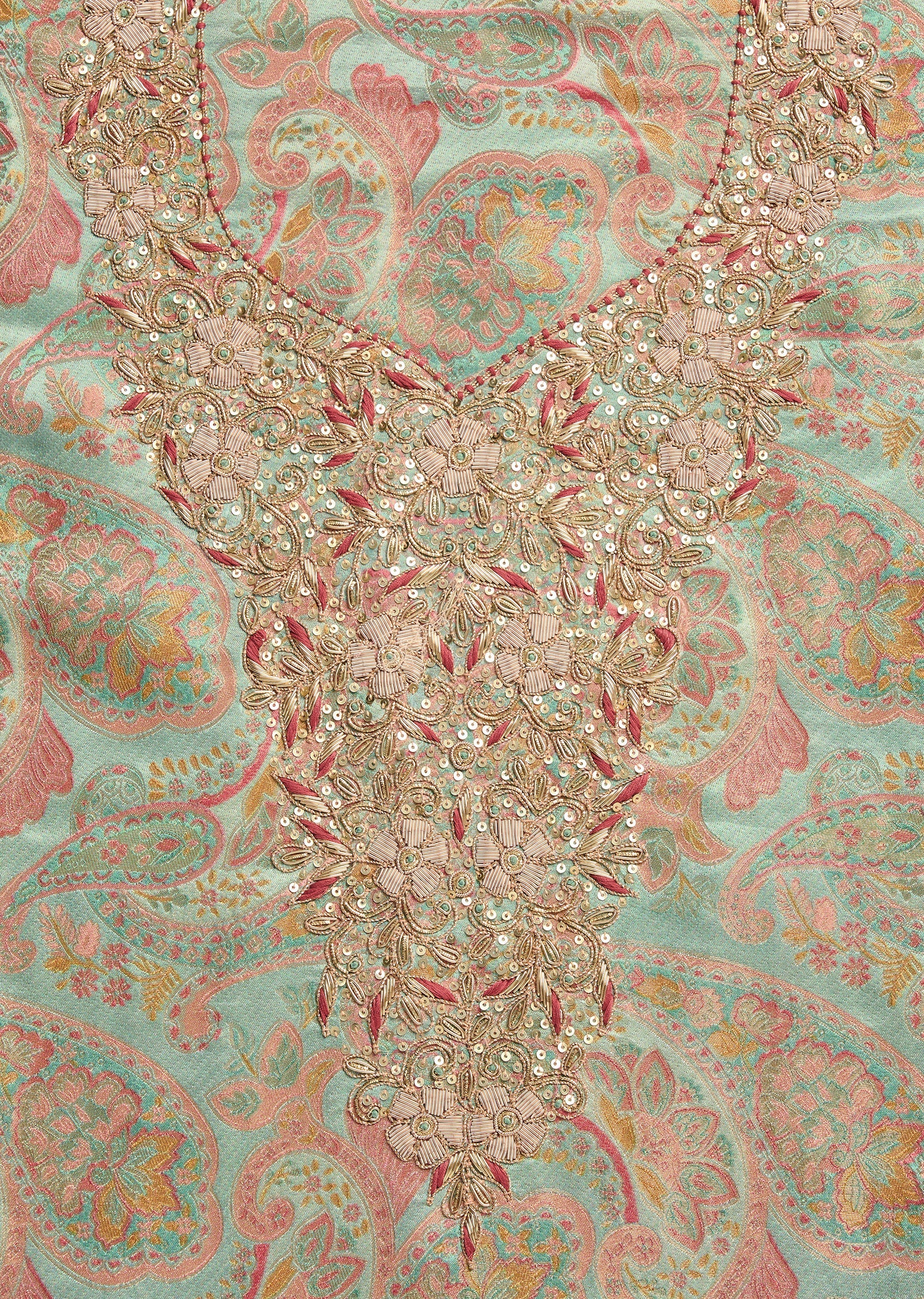 Blue Crepe Premium Unstitched Suit With Dupatta