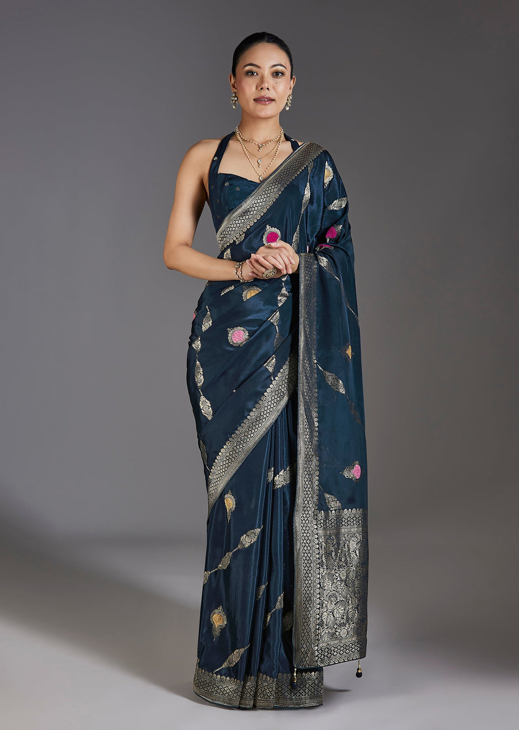 Blue Dola Silk Saree