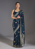 Blue Dola Silk Saree