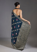 Blue Dola Silk Saree