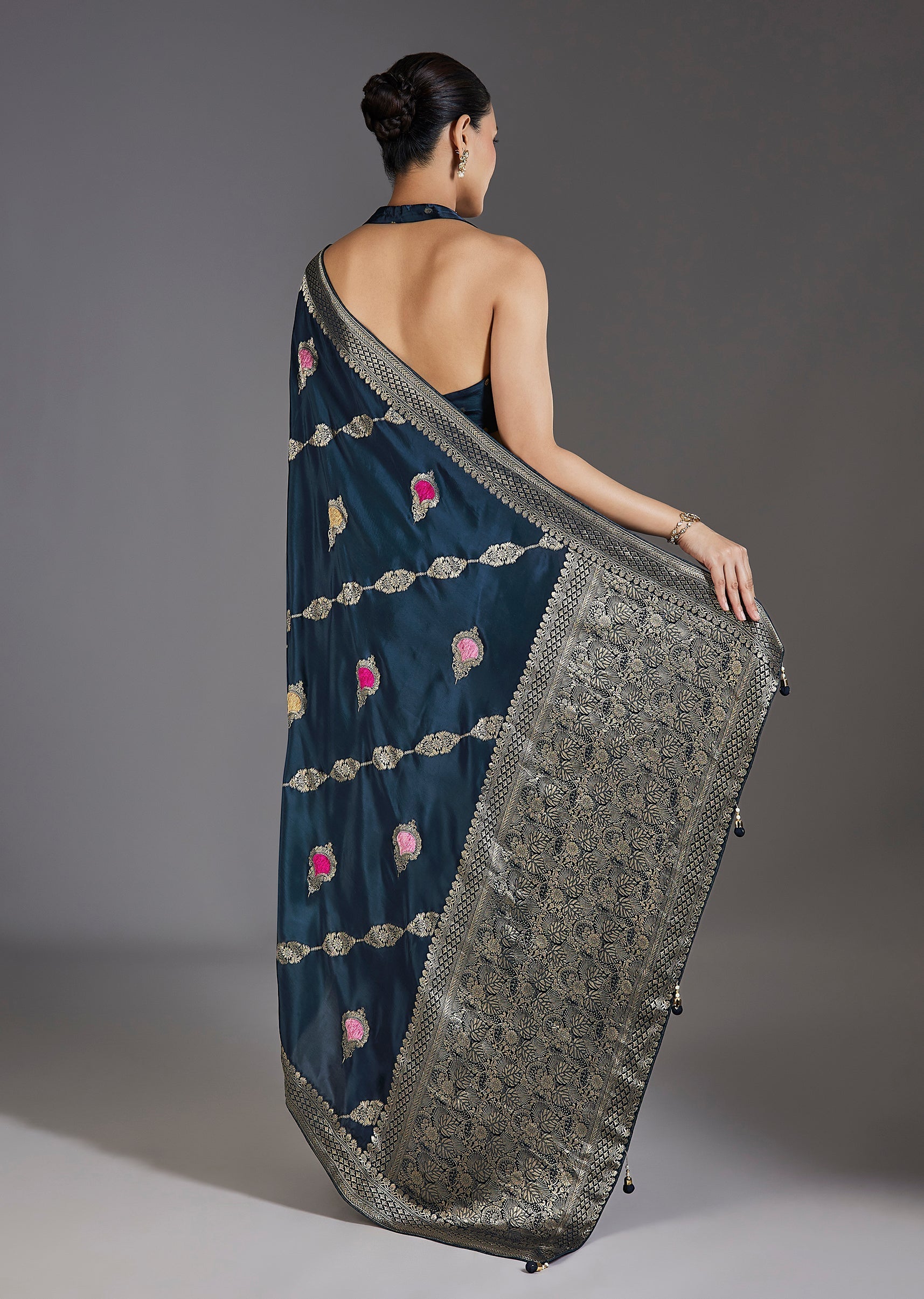 Blue Dola Silk Saree