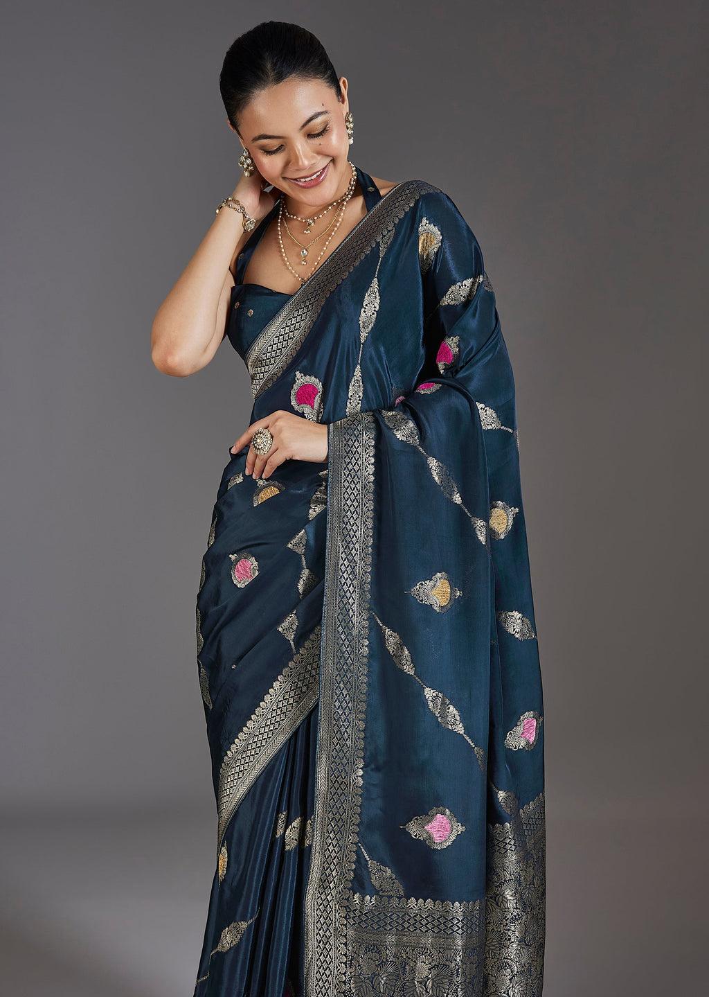 Blue Dola Silk Saree