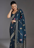 Blue Dola Silk Saree