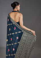 Blue Dola Silk Saree