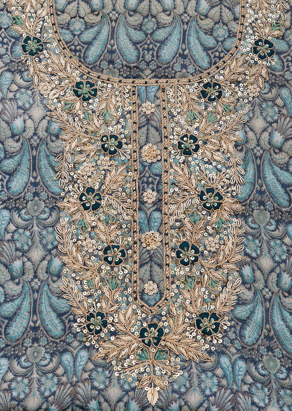 Blue Jacquard Unstitched Suit