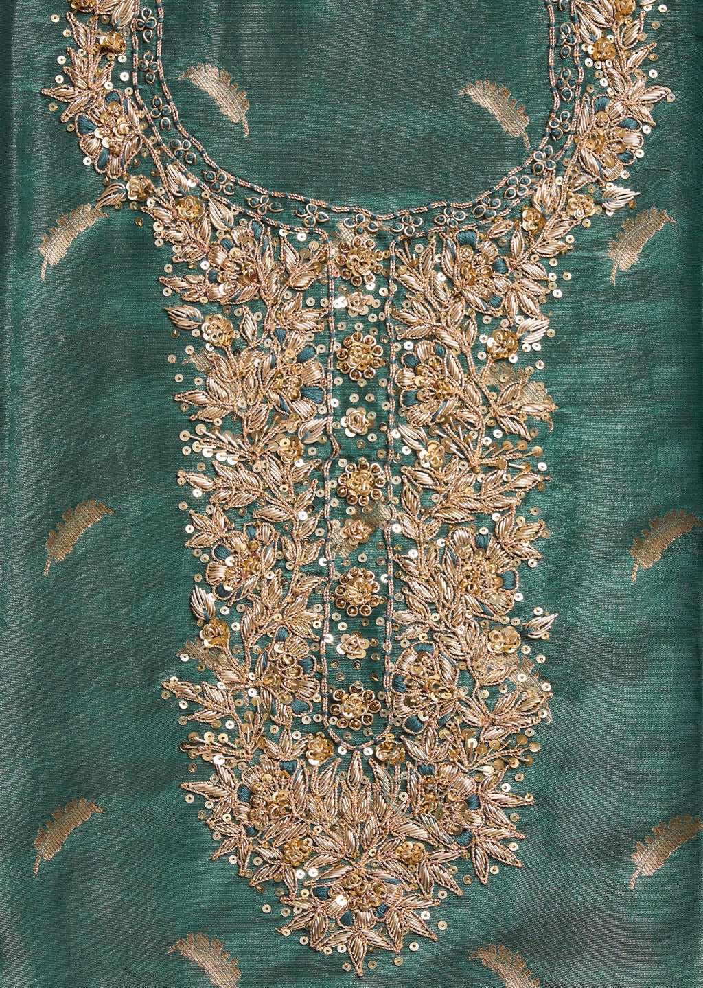 Blue Tissue Embroidered Unstitched Suit Set