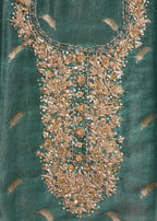 Blue Tissue Embroidered Unstitched Suit Set