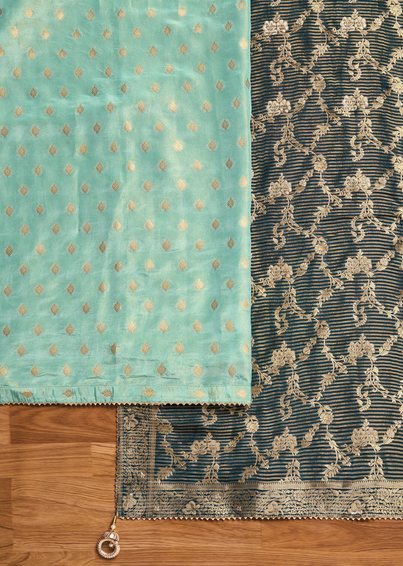Blue Tissue Unstitched Suit Set