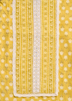 Bright Yellow Cotton Unstitched Suit