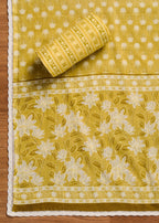Bright Yellow Cotton Unstitched Suit