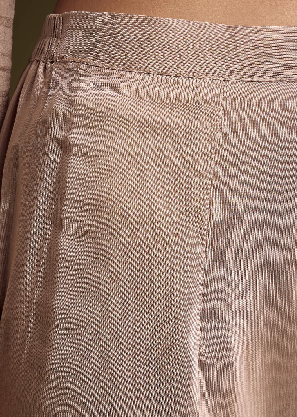 Brown Chinon Anarkali Suit With Sequin Embroidery