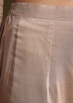Brown Chinon Anarkali Suit With Sequin Embroidery