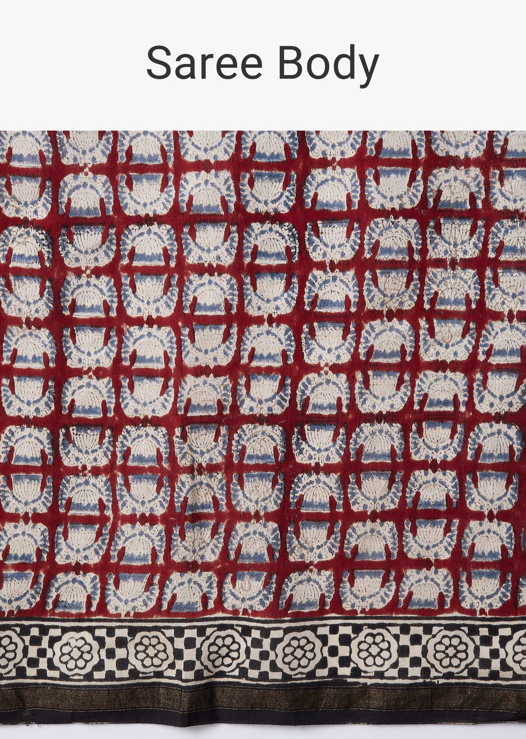 Brown Hand Painted Motif Saree with Blouse