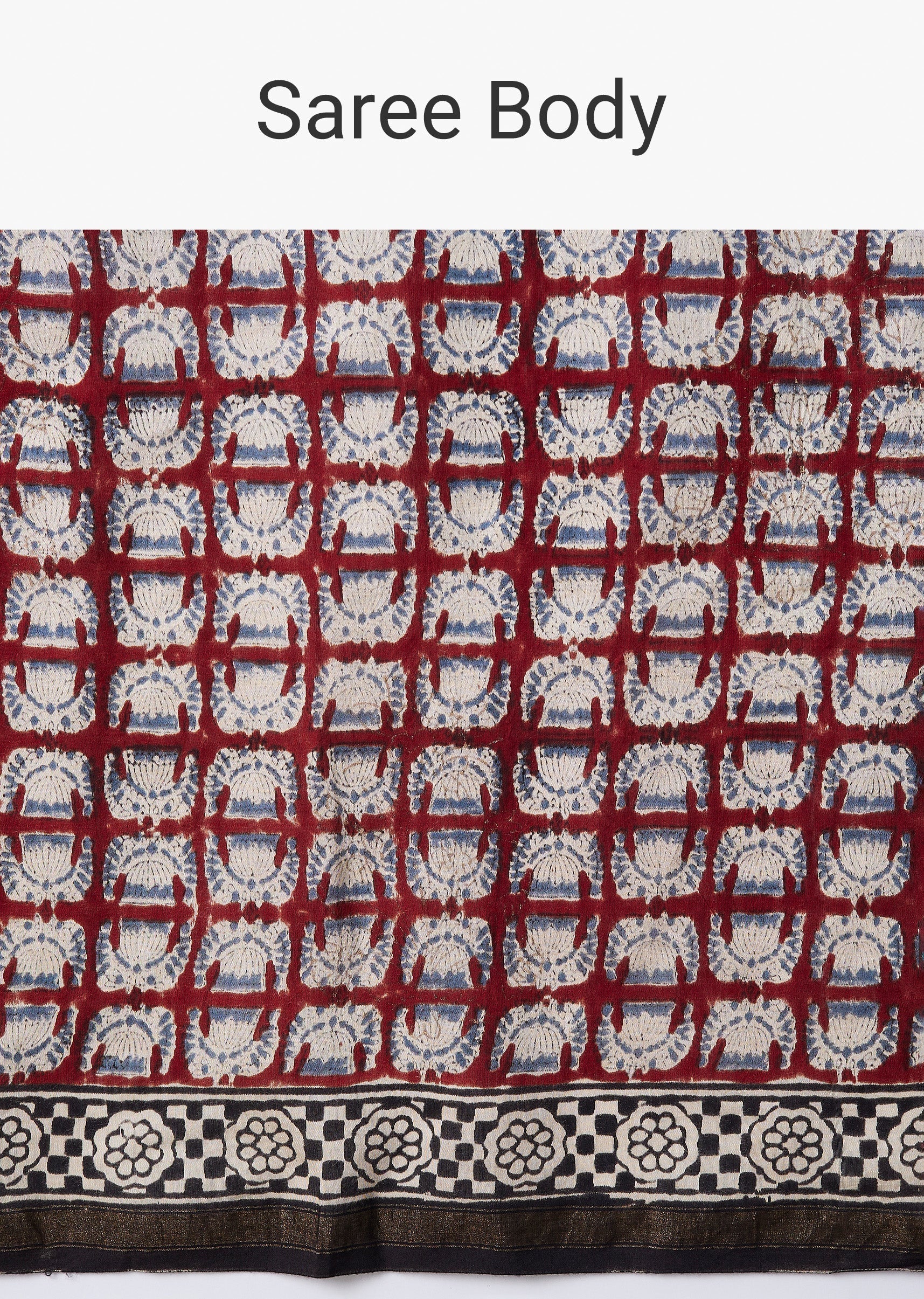 Brown Hand Painted Motif Saree with Blouse
