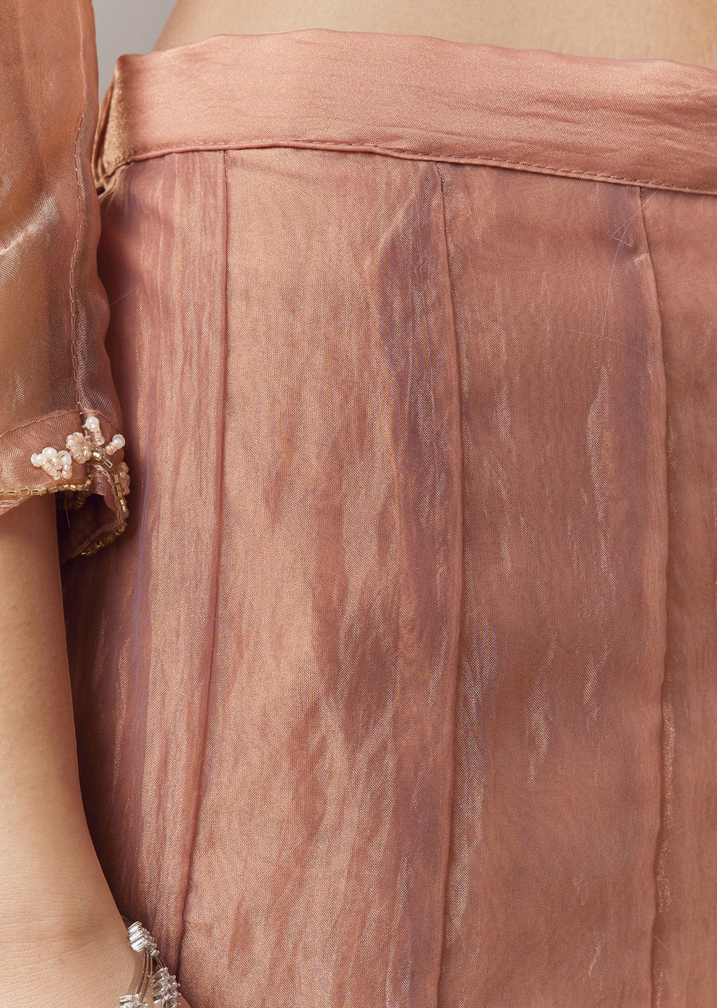 Brown Pakistani Style Palazzo Suit With Pastel Embroidery And Dupatta