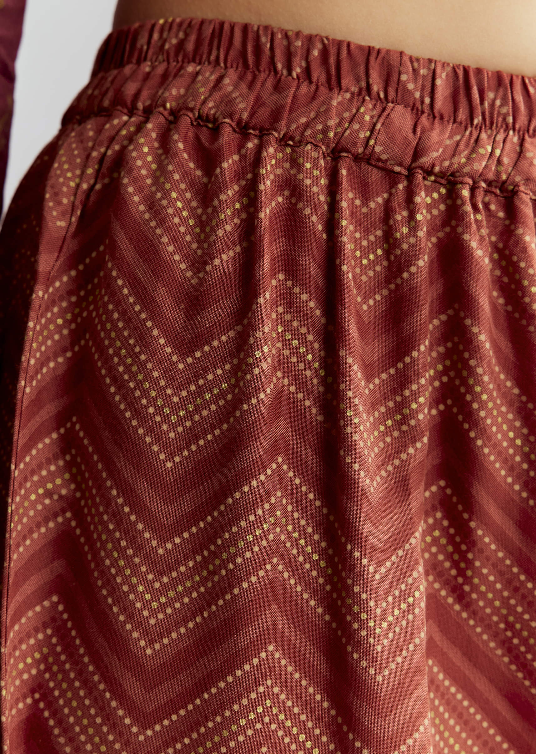 Brown Silk Anarkali Suit With Indie Print And Embroidery