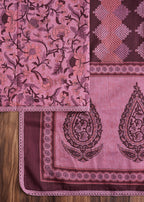 Candy Pink Cotton Printed Unstitched Suit Set