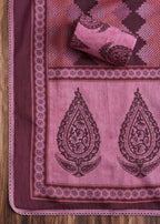 Candy Pink Cotton Printed Unstitched Suit Set