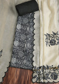 Classic Black Cotton Printed Unstitched Suit Set