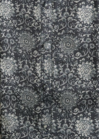 Classic Black Cotton Printed Unstitched Suit Set