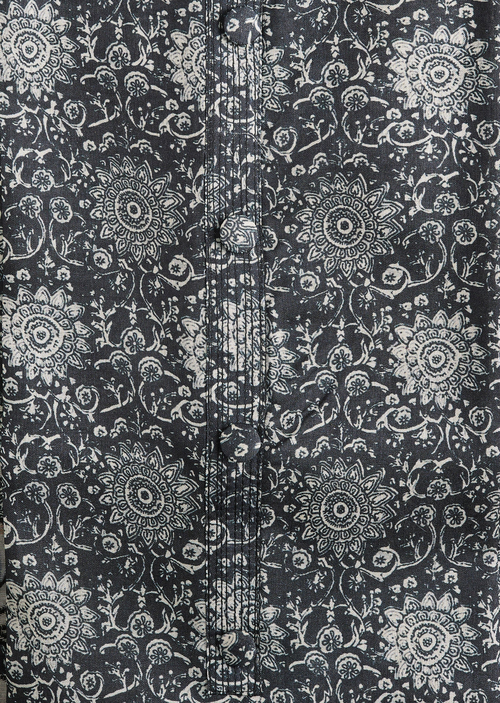 Classic Black Cotton Printed Unstitched Suit Set