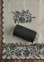 Classic Black Cotton Printed Unstitched Suit Set