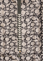 Classic Black Cotton Unstitched Suit