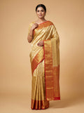 Copper Gold Red Handloom Saree