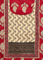 Deep Maroon Cotton Unstitched Suit