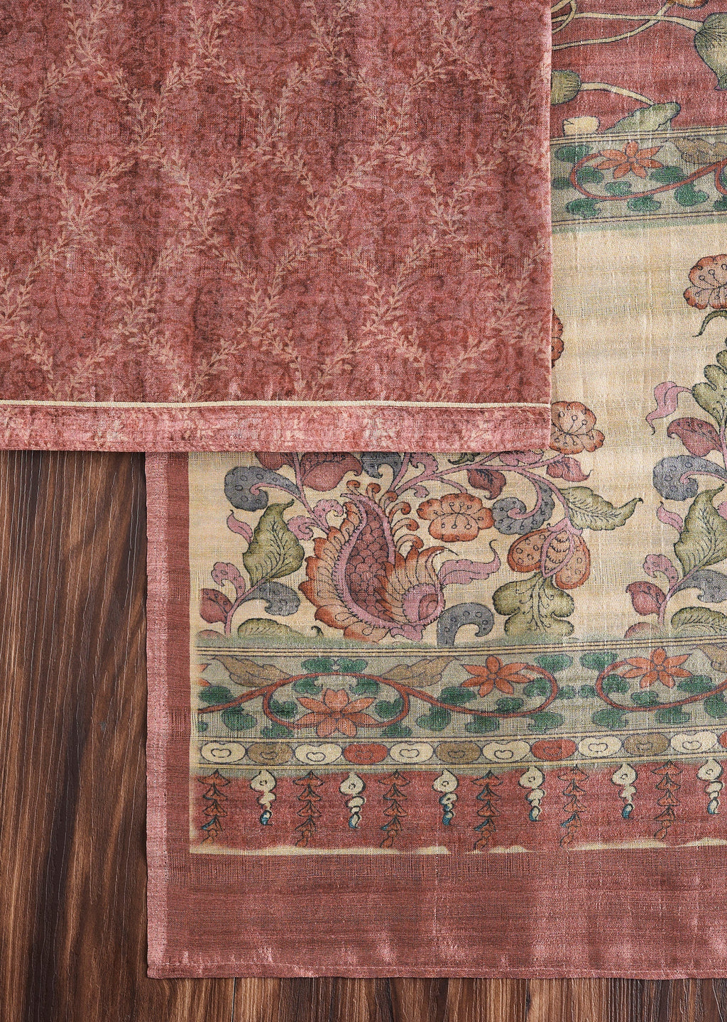 Dusty Mauve Cotton Printed Unstitched Suit Set