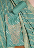 Elegant Blue Chanderi Suit Fabric with Dupatta