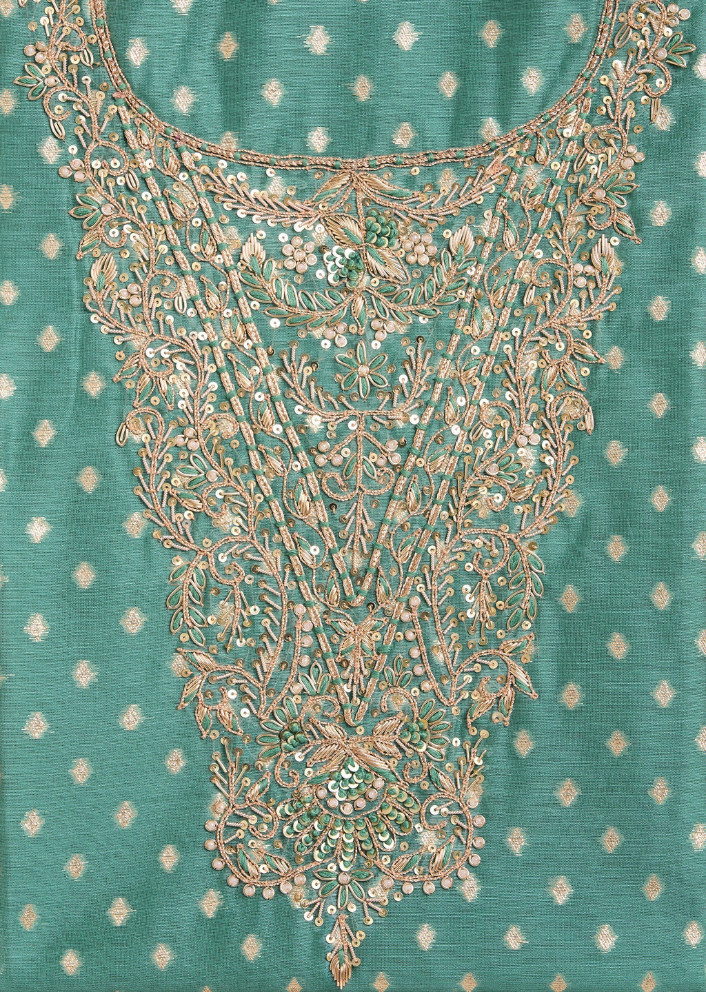 Elegant Blue Chanderi Suit Fabric with Dupatta
