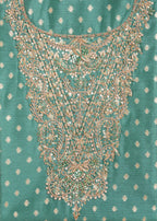 Elegant Blue Chanderi Suit Fabric with Dupatta