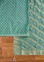 Elegant Blue Chanderi Suit Fabric with Dupatta