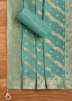 Elegant Blue Chanderi Suit Fabric with Dupatta