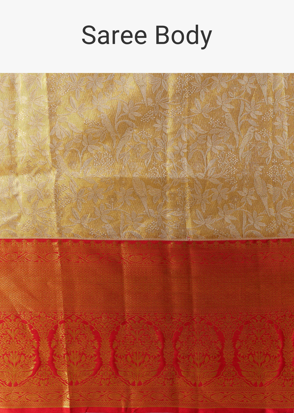 Gold Silk Kanjivaram Saree with Unstitched Blouse