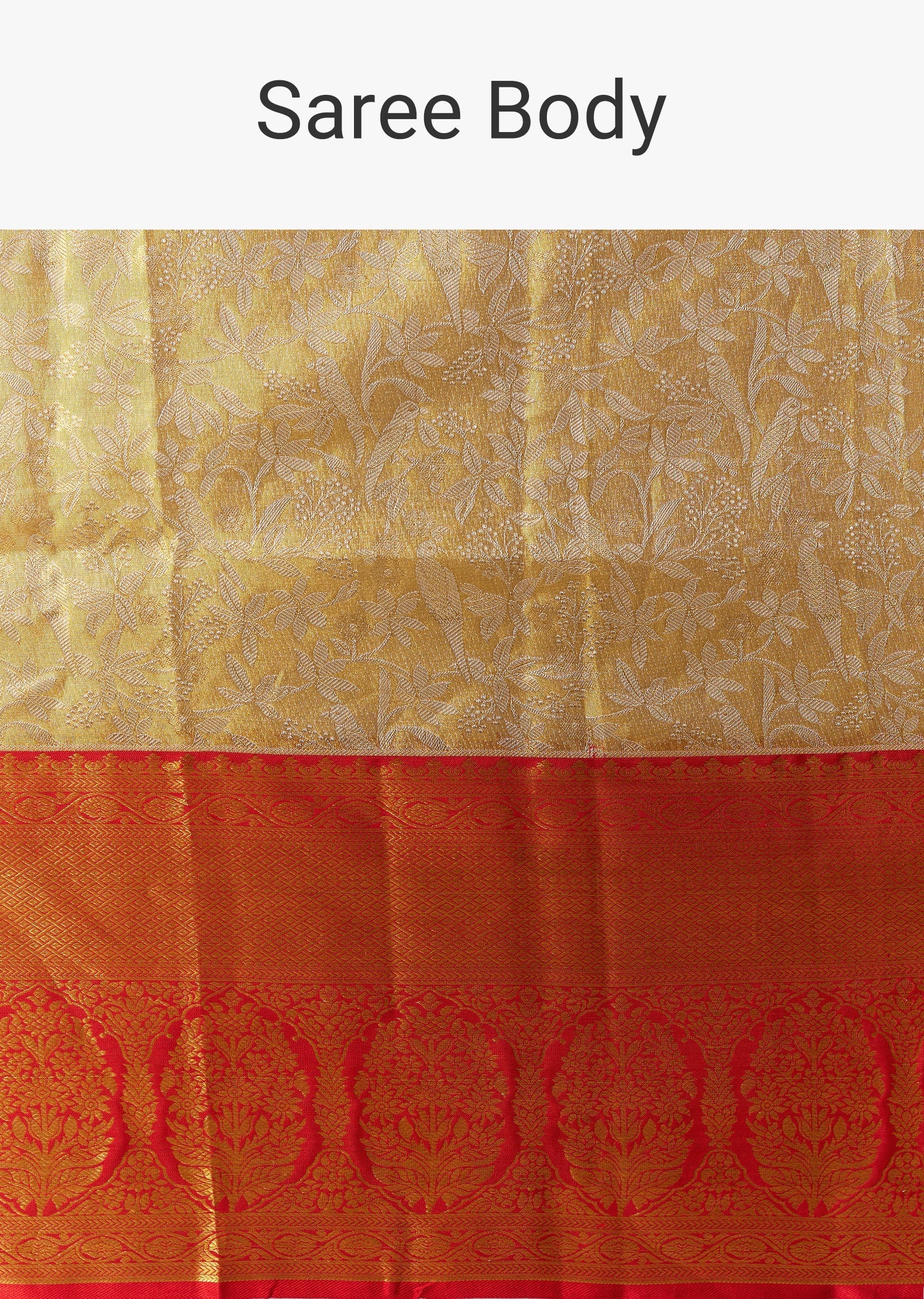 Gold Silk Kanjivaram Saree with Unstitched Blouse