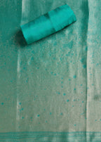 Green Tissue Unstitched Suit Set with Dupatta