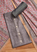 Grey Dola Silk Unstitched Suit Set