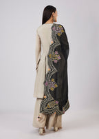 Grey Organza Short Anarkali Set